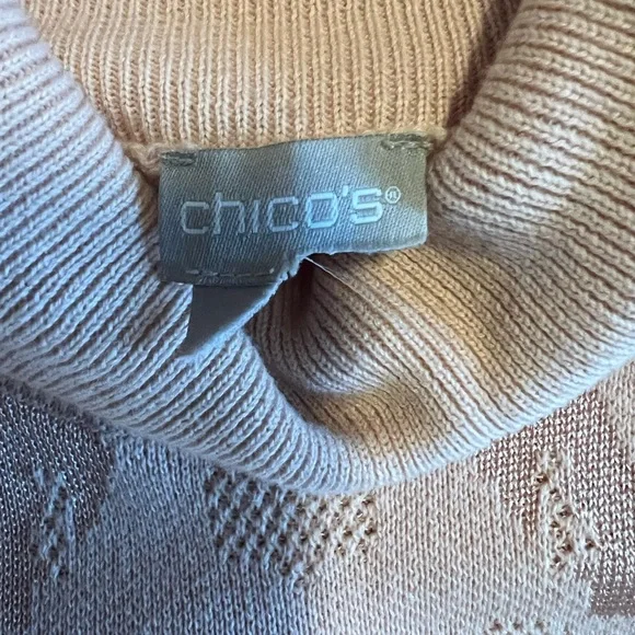 Chico's Sleeveless Pink Cowl Neck Sweater with Jacquard Design - Picture 5 of 5